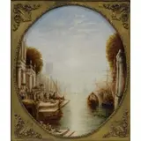 Francis Moltino, Untitled, Venice Scene Oil on canvas of a Venice Scene