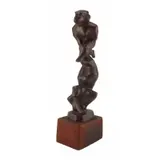 Chaim Gross, Untitled, Bronze of acrobats set atop a wood base