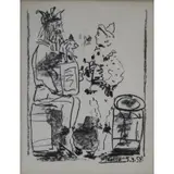 Pablo Picasso, Untitled, Print King and Jester, black and white print