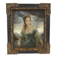 Aka Joseph Wallace King Vinciate, Portrait of a beauty, Oil on canvas, signed lr left