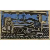 John Murray Barton, Untitled, Woodblock print, signed