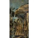 Robert Davison, Males Preparing to Swim, Oil on board