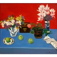 Warren Brandt, Magnolias and Antique Box, Oil on canvas
