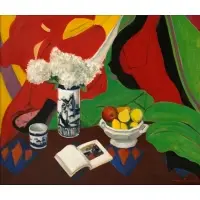 Warren Brandt, Still Life with Oriental Vase, Oil on canvas