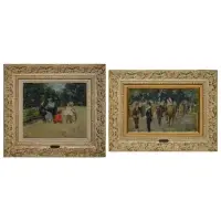 Gabriel Spat, Jardin Du Luxembourg, Oil on canvas board
