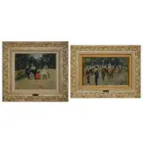 Gabriel Spat, Jardin Du Luxembourg, Oil on canvas board