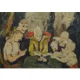 Gabriel Spat, Clowns, Oil on board
