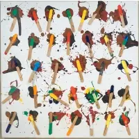 Russell, Popsicle's, Mixed media on board