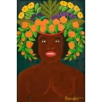 Salnave Philippe-Auguste, Woman with Flowers in her Hair, Oil on board