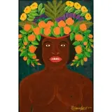 Salnave Philippe-Auguste, Woman with Flowers in her Hair, Oil on board
