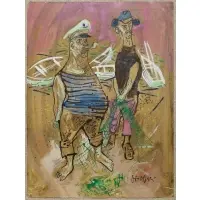 William Gropper, Cape Cod Fisherman, Watercolor and gouache on paper