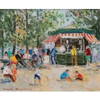 Jacques Bouysson, Paris L'Ete Aux Tuileries (Paris Summer at the Tuileries), Oil on canvas