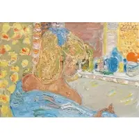 Hélène Girod de L'Ain, La Serviette Bleu (The Blue Towel), Oil on canvas