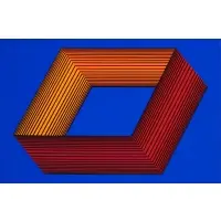 Blue II by Richard Anuszkiewicz, Screen Print on panel mounted onto screen print, sold Feb 2025
