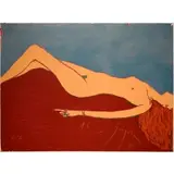 Leonel Góngora, Reclining Nude Female, #6, 1981, Colored lithograph on paper