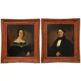 Sanford Mason, Portraits of a Man and Woman, Oil on canvas