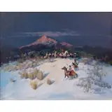 Arthur J. Fitzsimmons, Blackfoot War Party, Oil on canvas
