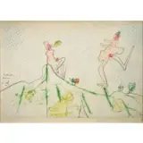 Roberto Matta, Untitled, Mixed media pencil and pastel on paper