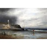 Gustave de Breanski, On the Beach at Cromer, Norfolk, Oil on canvas