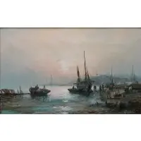 Low Tide - Nortfolk Coast, England by William Thornley, Oil on canvas, sold Jan 2025