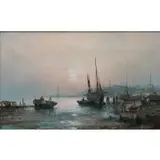 William Thornley, Low Tide - Nortfolk Coast, England, Oil on canvas