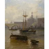 John Hayes, River Thames at London Bridge, Oil on canvas