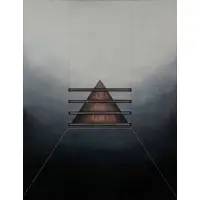 Senén Ubiña, Untitled (pyramids), Mixed media on canvas