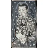 Arturo Elizondo, Untitled (Portrait of a Young Man), Mixed media, charcoal and acrylic on paper