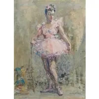 Ballet Dancer by David Wu Ject-Key, Oil on canvas, sold Jan 2025