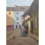Konstantin Szewczenko, A Conversation At the Door, Oil on canvas