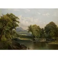 Landscape with Church by Daniel Charles Grose, Oil on canvas, sold Jan 2025
