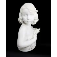 Pietro Canonica, Untitled, White marble sculpture of a child