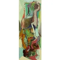 Cubist Portrait by Chen Yi., Oil on canvas, sold Dec 2024
