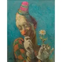 Willy Pogany, Portrait of a Clown, Oil on canvas