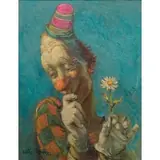 Willy Pogany, Portrait of a Clown, Oil on canvas