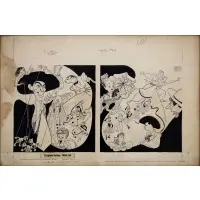 Al Hirschfeld, Ziegfeld Follies: Oklahoma, Pencil, gouache, pen and Ink, on artist board