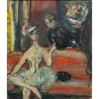 Zygmunt Menkes, Flowers for the Ballerina, Oil on canvas