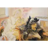Władysław Lam, Reflection, Mixed media on paper