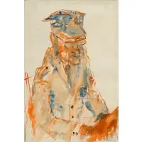 Figure by Vincent Smith, Watercolor and mixed media on paper, sold Dec 2024