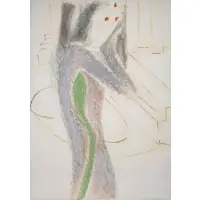 Mimmo, Untitled (Abstract Figure With Snake), circa 1982, Mixed media on paper