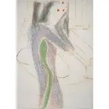 Mimmo, Untitled (Abstract Figure With Snake), circa 1982, Mixed media on paper