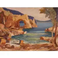 Untitled by Pasquale Monaco, Oil on canvas Seascape, sold Jan 2025