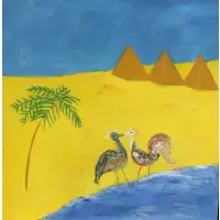 John D. Edwards, Oasis, Oil on canvas, signed and with gallery label