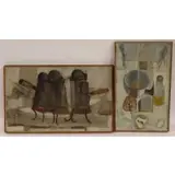Ferit Iscan, Untitled, 2 Oils On Canvas