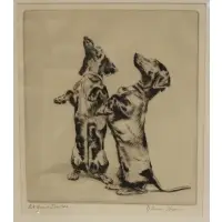 Diana Thorne, At your service, Pencil signed and titled etching