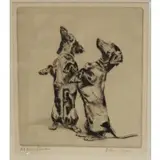 Diana Thorne, At your service, Pencil signed and titled etching