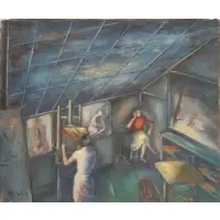 Ruth Lewis, My Reluctant Model, Oil on canvas