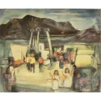 Ruth Lewis, Mexican Landscape, Oil on canvas