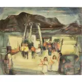 Ruth Lewis, Mexican Landscape, Oil on canvas