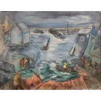 Catastrophe by Ruth Lewis, Oil on canvas, sold Jan 2025